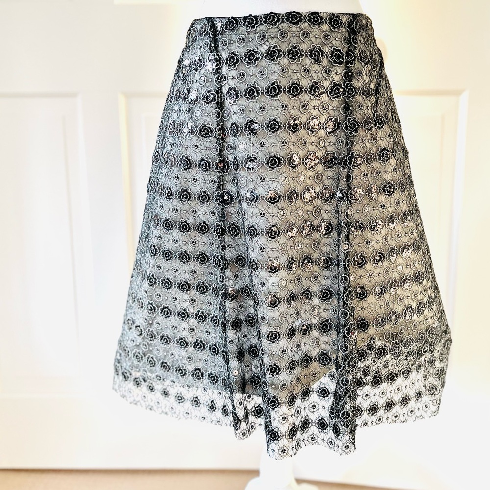 Thakoon Runway grey black embellished A line skirt 4